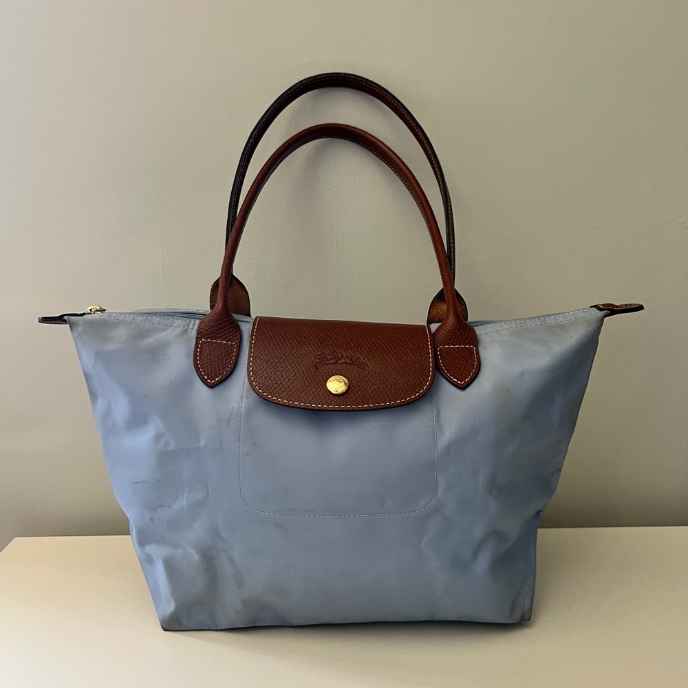 Longchamp Blue and Brown Le Pliage Original Tote Bag